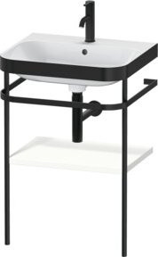 Duravit Möbelwaschtisch-Kombi Happy D.2 Plus in Weiß Matt mit Konsole und 1 Waschloch, B: 57,5 cm, T: 49 cm - Bild 1