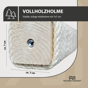 Rohrschneider Katzentreppe Wandelement für Katzen mit Sisalseil, 4er Set, Farbe: beige/natur - Bild 2