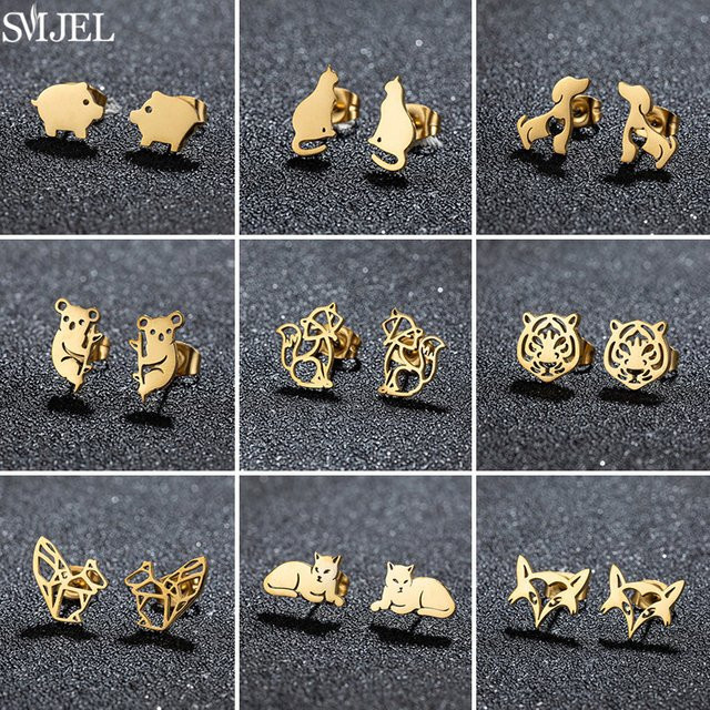 SMJEL Ohrstecker Edelstahl, Gold, Damen - Bild 1