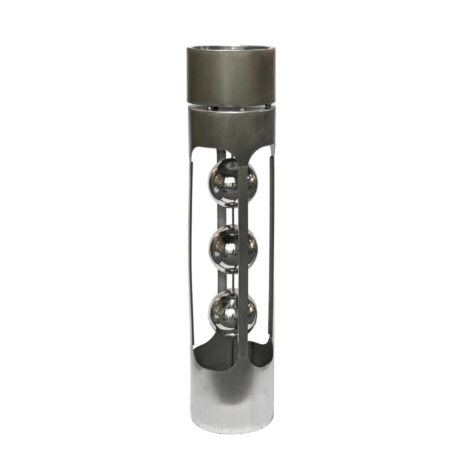 DELUKE Pflanzsäule BREMEN aus Edelstahl in Silber, moderner Blumenkübel für drinnen und draußen, Höhe: 111 cm, Breite: 25 cm, Tiefe: 25 cm - Bild 2