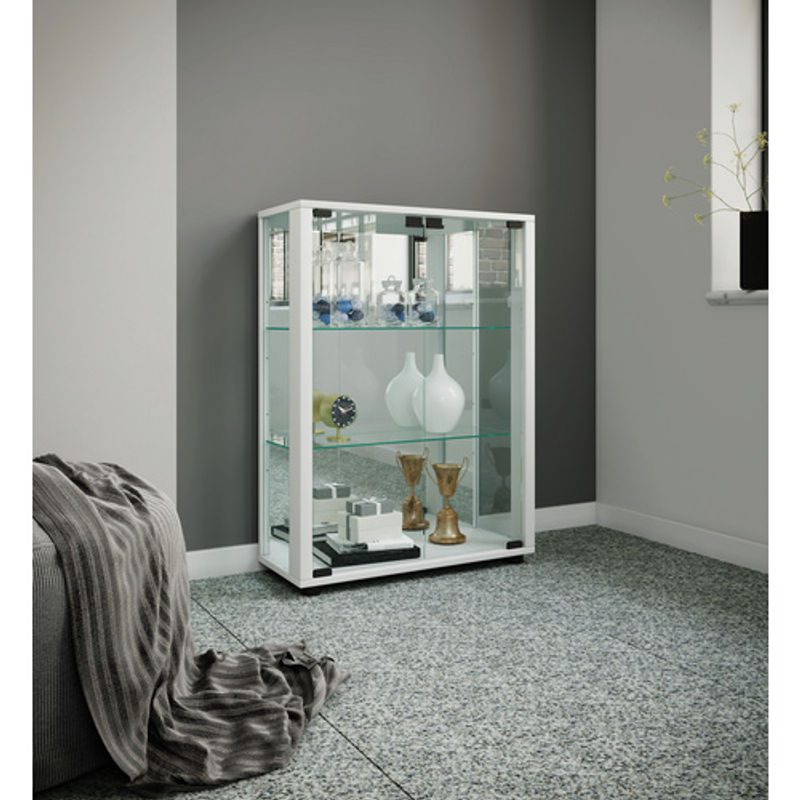 VCM Vitrine Sintalo in Weiss mit Glastüren und Sicherheitsglas, B: 60 cm, H: 80 cm - Bild 2