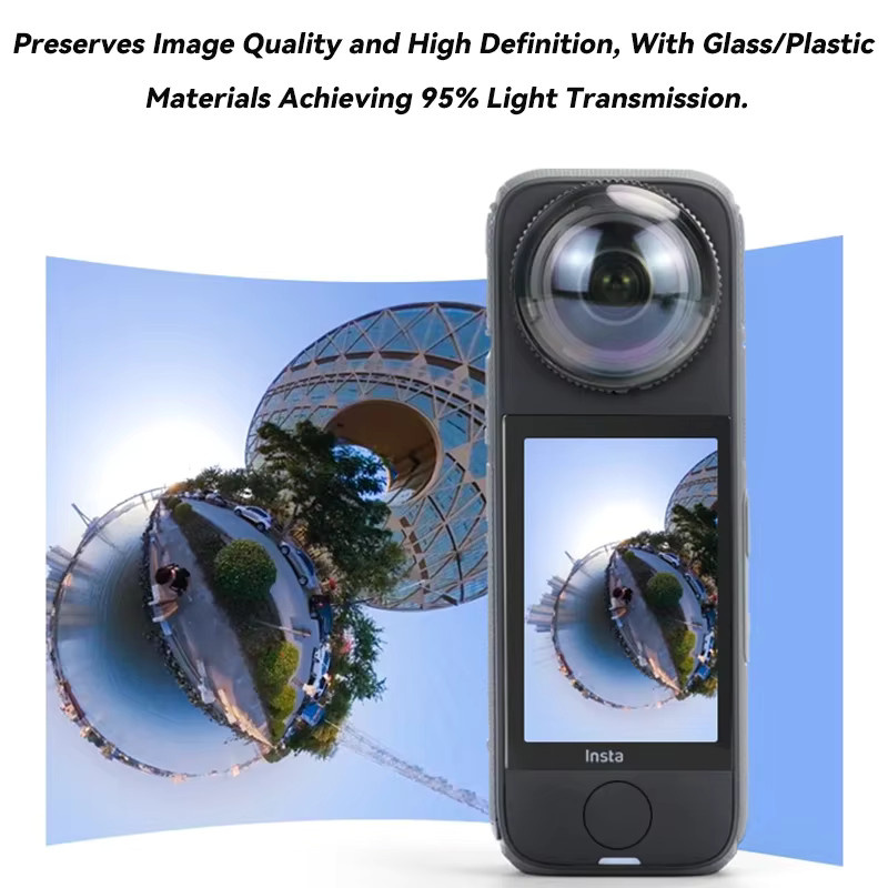 SZKOSTON Objektivschutz aus gehärtetem Glas für Insta360 X4 Air, transparent, kratzfest, HD-Klarsichtschutz - Bild 5