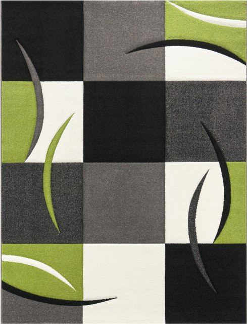Moderner Teppich Diamora in Grün Multicolour mit Hoch-Tief-Effekt, B/T: 80 x 300 cm - Bild 1