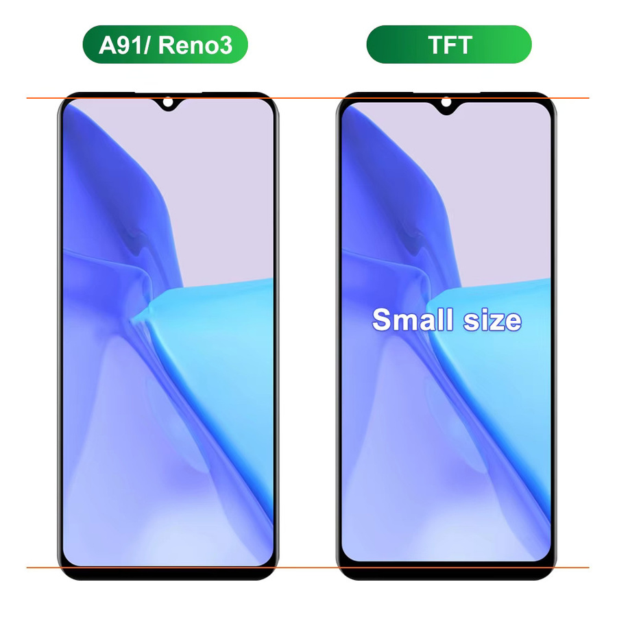 OPPO Reno3 CPH2043 LCD Display mit Rahmen und Digital Touch Screen Assembly in Schwarz für Oppo A91 CPH2001 CPH2021 - Bild 2