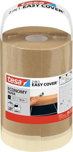 tesa Easy Cover Economy 2-in-1 Abdeckpapier und Malerband, braun, B: 18 cm, L: 25 m - Bild 1