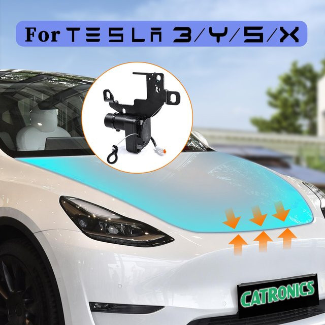 Catronics Front Ersatzbox Elektro-Schloss mit Soft-Closing für Tesla Modell 3 und Model Y, Schwarz - Bild 1