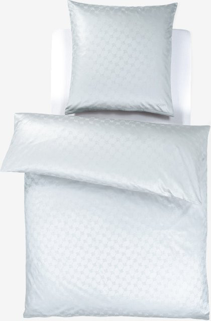 Joop Bettwäsche Cornflower aus Mako-Satin in Silber/Grau mit floralem Design - Bild 1