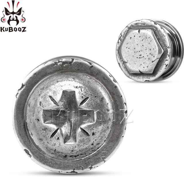 KUBOOZ Ohrstecker Edelstahl, Silber, Unisex - Bild 1