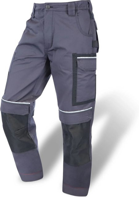 Eliworx Workwear Bundhose mit Stifttasche in Grau mit reflektierenden Elementen aus Poly-Cotton, Größe 58 - Bild 1