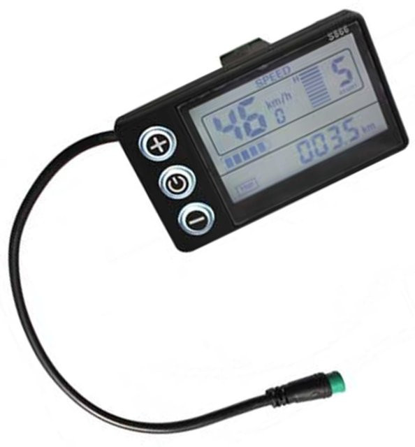 CosyHome LCD-Display für Elektroroller in Schwarz mit wasserdichtem 6-poligem Anschluss und Geschwindigkeitsmessgerät - Bild 1