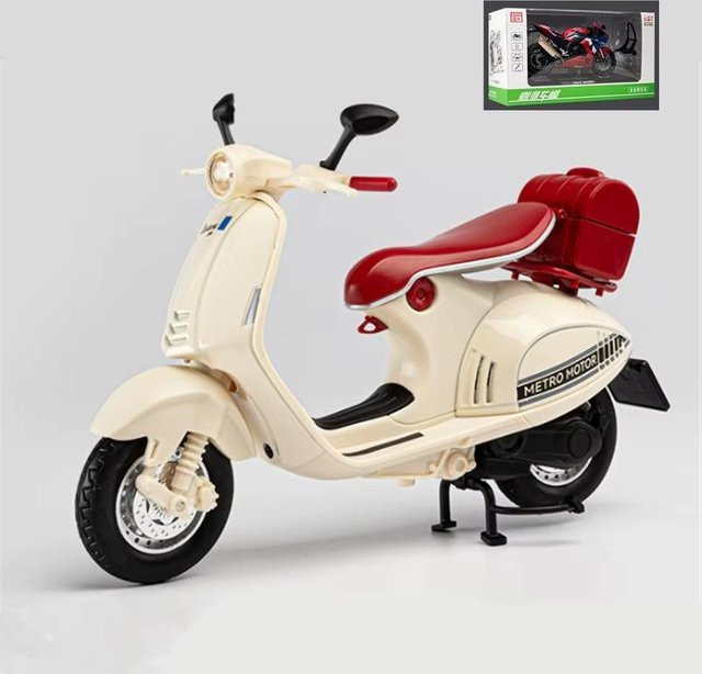 Fourall- Model Cars Vespa 946, Motorradmodell, Weiß, Maßstab 1:12 - Bild 1