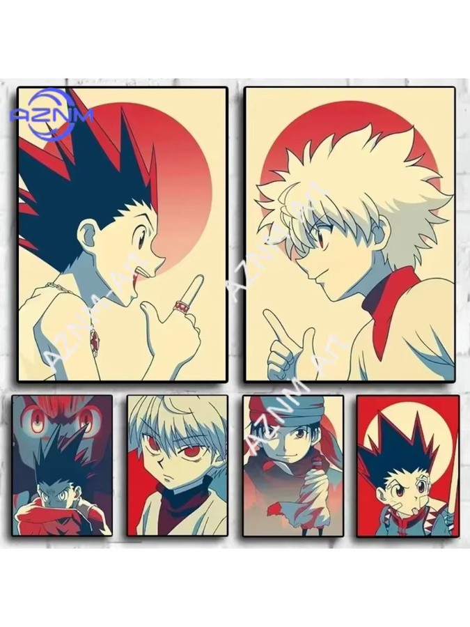 KAYOU Hunter X Hunter Anime Leinwand Poster Retro Wandkunst Illustration Mehrfarbig - Bild 2