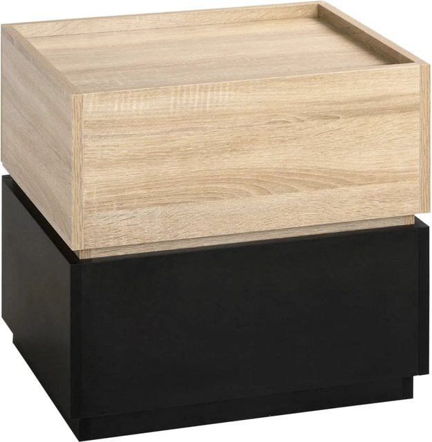 HOMCOM Nachttisch aus Spanplatte in Schwarz, modern, B: 50 cm, T: 40 cm, H: 47,5 cm - Bild 1