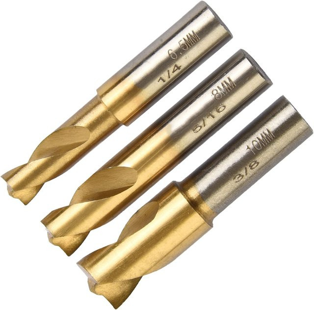 DAZZLEEX HSS Spot Schweiß Bohrer Senker Set in Gold, Durchmesser: 6,5 mm, 8 mm und 10 mm - Bild 1