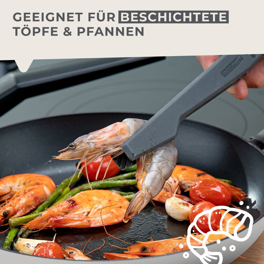 Fackelmann Statement Grillzange aus Silikon und Metall in Grau, hitzebeständig und spülmaschinenfest - Bild 2