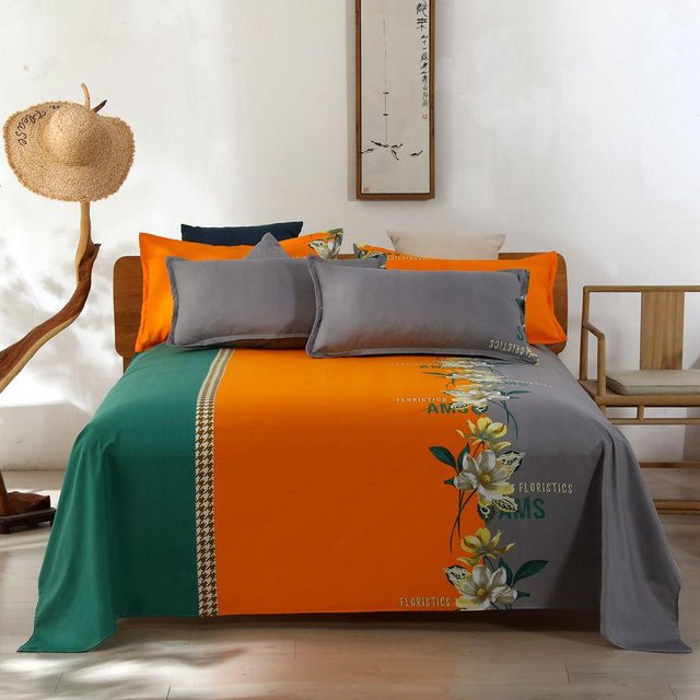 Bedrucktes Bettlaken von L.RIDING PULO aus gewaschener Baumwolle mit floralem Design, Mehrfarbig, B x T: 230 x 230 cm - Bild 1
