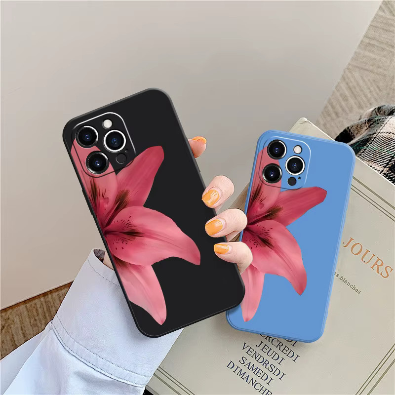 Florale weiche Handyhülle für Apple iPhone Modelle in Schwarz und Multicolour - Bild 3