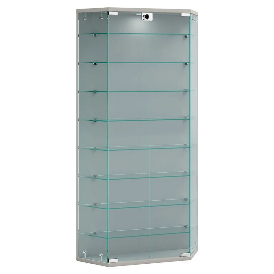 VCM Benila XL Glasvitrine hängend in Silber mit ESG-Sicherheitsglas, H x B x T: 114 x 83 x 17 cm - Bild 2