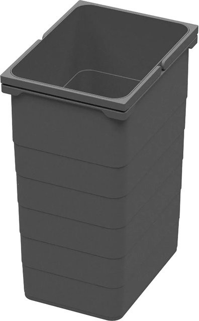 Ninka Abfallsammler Mülleimer mit Flip-Lid und Bügelgriff aus Kunststoff, Anthrazit, Volumen: 26 l, B/T/H: 30,6 x 45,0 x 23,0 cm - Bild 1