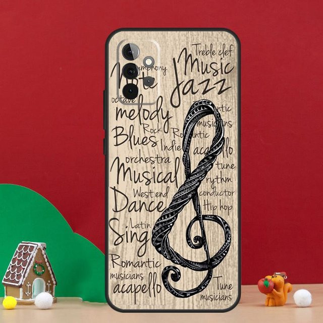 Samsung Galaxy Handyhülle mit Violinschlüssel-Musikdesign, Multicolor - Bild 1