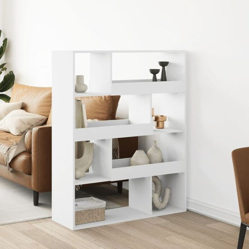 Bücherregal Vidaxl aus Holzwerkstoff in Weiß, B/T/H: 100 x 33 x 125,5 cm - Bild 1