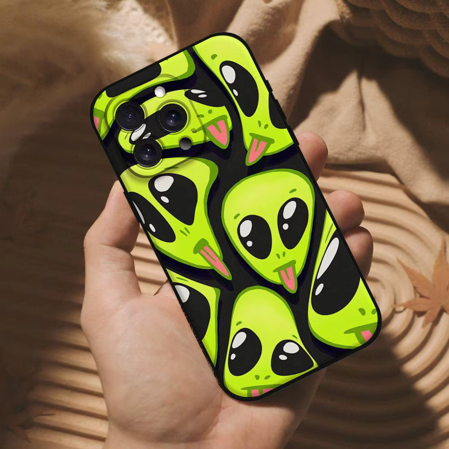 Mesuca Handyhülle mit Cartoon-Alien-Design für iPhone, matte weiche Silikonhülle - Bild 6