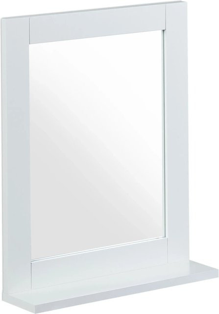 Relaxdays Wandspiegel aus MDF und Glas in Weiß mit Ablage, B/T/H: 49 x 40 x 10 cm - Bild 1