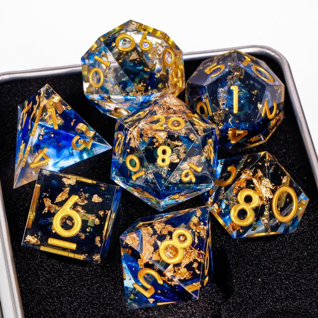 FANLU Dungeons and Dragons Würfelset, Blau, 7-teiliges Set - Bild 1