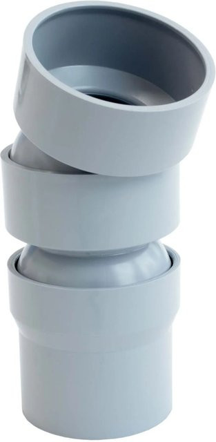 Inefa Flexibler Rohrbogen aus PVC DN 50 22-45 Grad Grau - Bild 1