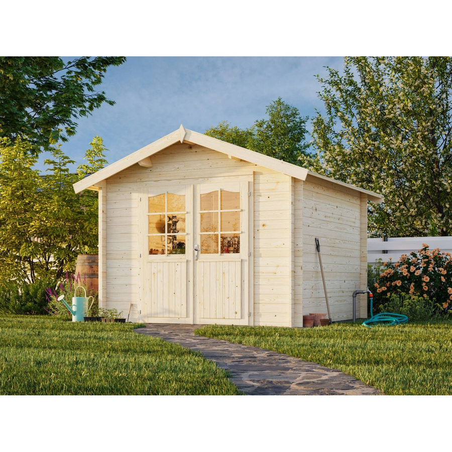 Palmako Gartenhaus Lotta aus Fichte in Grau, B/T/H: 276 x 276 x 247 cm - Bild 2