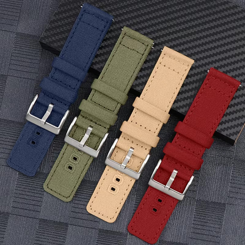 nxalp Uhrenarmband Canvas, Textil/NATO, Edelstahl, Silber, Unisex - Bild 2