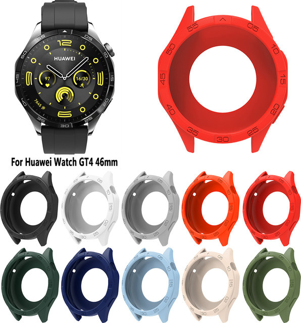 Schutzhülle für Huawei GT4 46mm, Silikon, Schwarz - Bild 1
