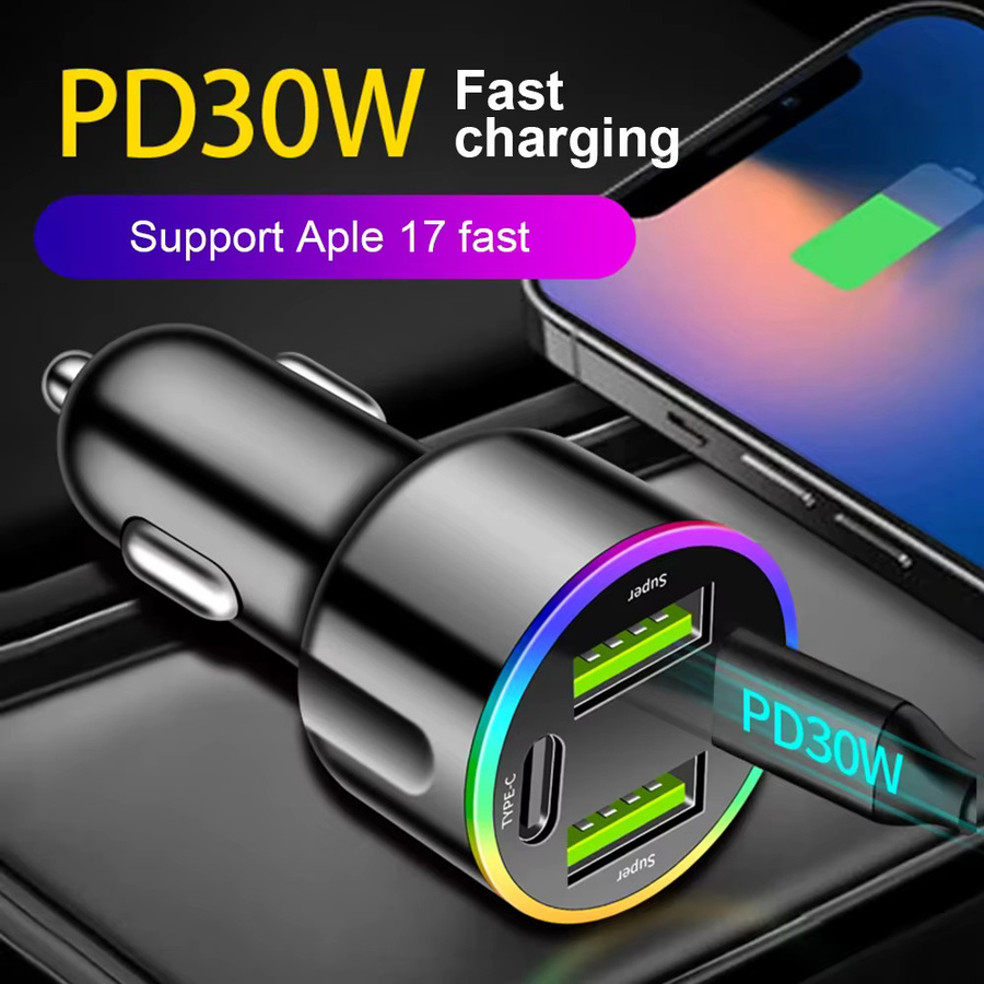 Kebidumei USB Typ C Autoladegerät mit 60 W Schnellladung PD, Schwarz - Bild 2