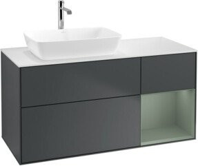 V&B Waschtischunterschrank Finion in Mattblau lackiert, Breite: 120 cm, Tiefe: 50,1 cm, Höhe: 50,1 cm - Bild 1