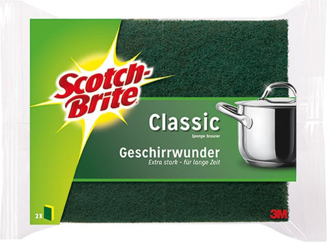 Scotch-Brite Classic Geschirrwunder Reinigungsschwämme, Grün, 2 Stück - Bild 1