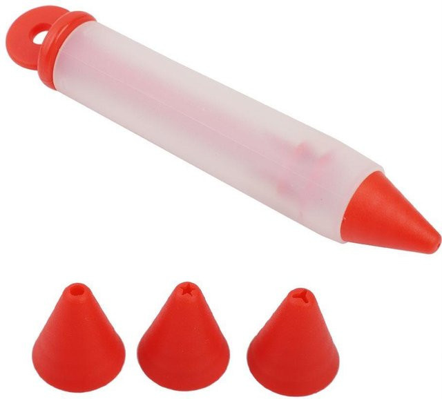 Chenxiaogang Silikon-Dekorationsstift Set für Kuchen und Backarbeiten, lebensmittelechter Spritzbeutel in Rot, Grün, Blau und Pink - Bild 1