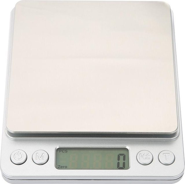 Digitale Küchenwaage CosyHome in Weiß mit LCD-Display und Edelstahl, Messbereich bis 3 kg mit 0,1 g Präzision - Bild 1