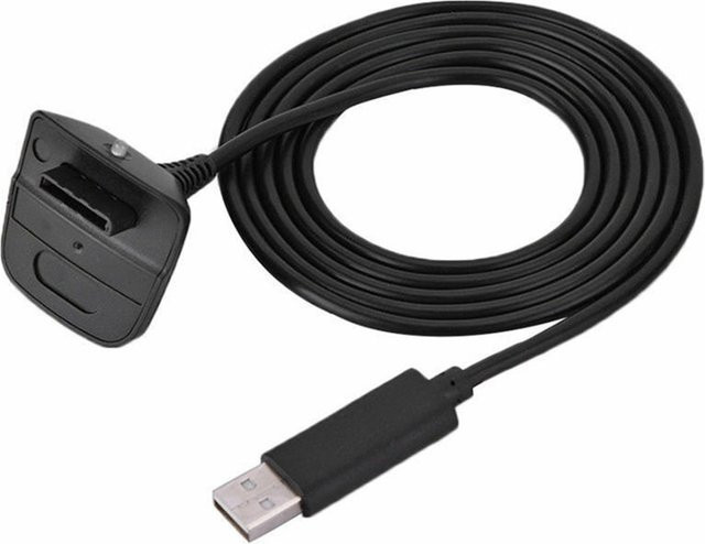 OULLX USB-Ladekabel für XBOX360 Wireless Controller, 1,5 m, Schwarz - Bild 1
