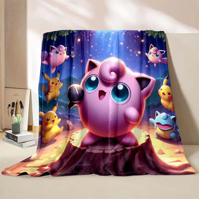 Pokémon Pummeluff Kuscheldecke für Erwachsene und Kinder, Rosa, B/B: 130 x 150 cm - Bild 1