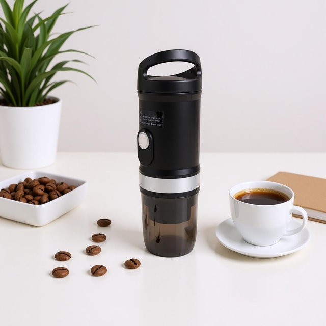 Neoglint Tragbare 3 in 1 Kaffeemaschine mit Selbstheizung und 20 Bar Druck, Elektrischer Kaffeebereiter mit 9600mAh Akku für Camping und Reisen, Schwarz - Bild 1
