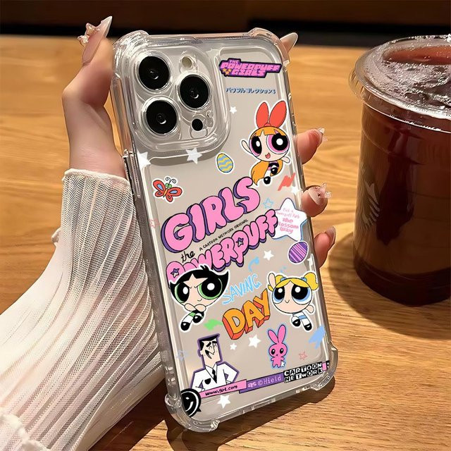 Stoßfeste transparente Handyhülle mit Powerpuff Girls Motiv für Apple iPhone 11 bis iPhone 16 Pro Max - Bild 1