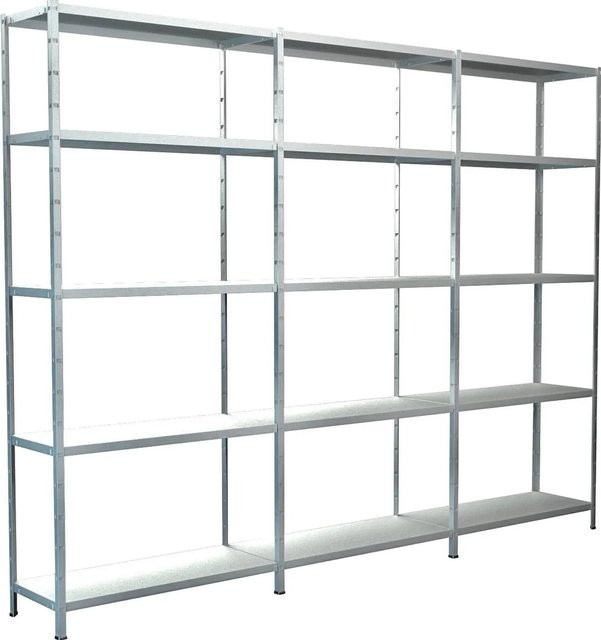 Schulte Steckregal-Set mit 2 Anbauregalen in Weiß, B/H/T: 260 x 200 x 35 cm - Bild 1
