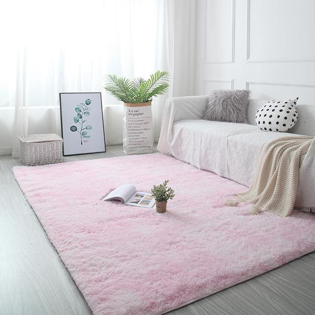 Flauschiger Teppich von Yiran Furniture in Rosa, Rechteck, B: 160 cm, T: 230 cm - Bild 1