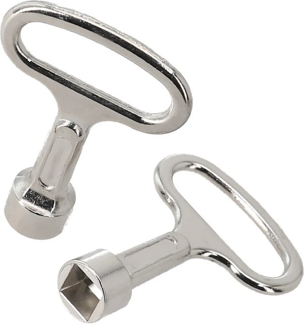 Mehrzweck Edelstahl-Quadrat-Lüftungsschlüssel in Silber, 8mm, 3-teiliges Set für Heizungslüftung, Schranktürschlösser und Wasserhähne - Bild 1