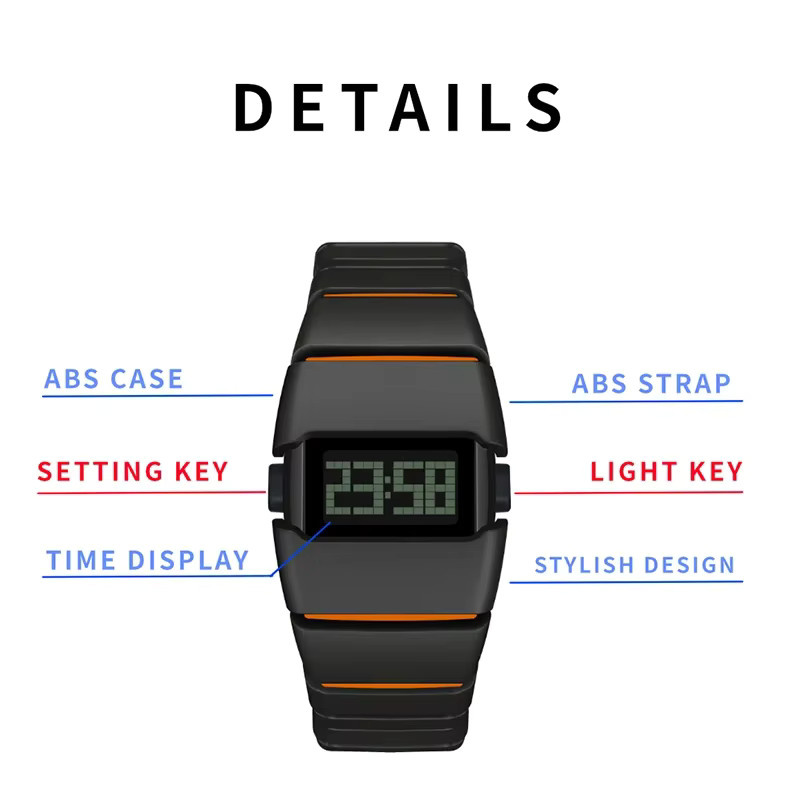 SHIYUNME Armbanduhr, Digitaluhr, Kunststoff, Schwarz, Herren - Bild 3