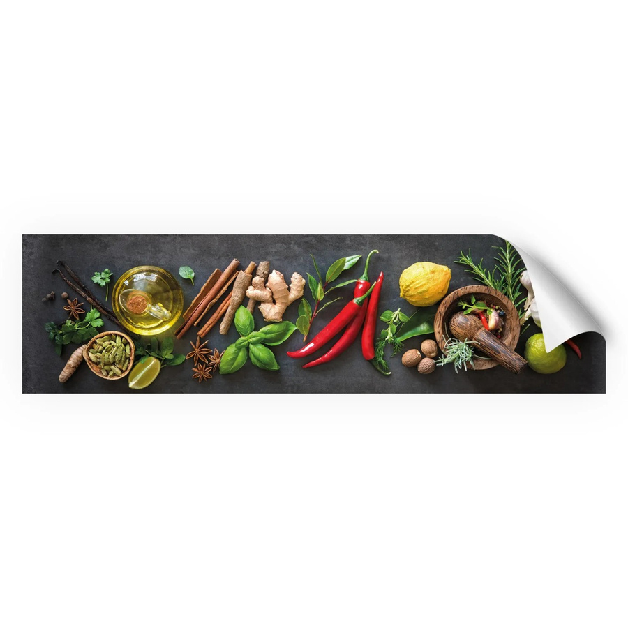 Myspotti Küchenrückwandfolie Fresh Spice in Tile-Look, selbstklebend, Multicolour, B: 220 cm, H: 60 cm - Bild 2