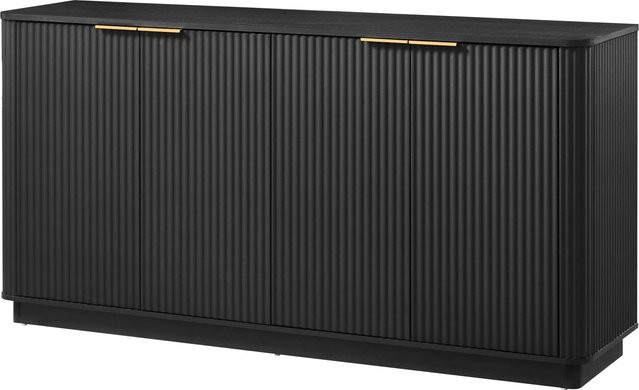okwish Sideboard modern in Schwarz mit Stauraum für dein Wohnzimmer, B/T/H: 160 x 40 x 80 cm - Bild 1