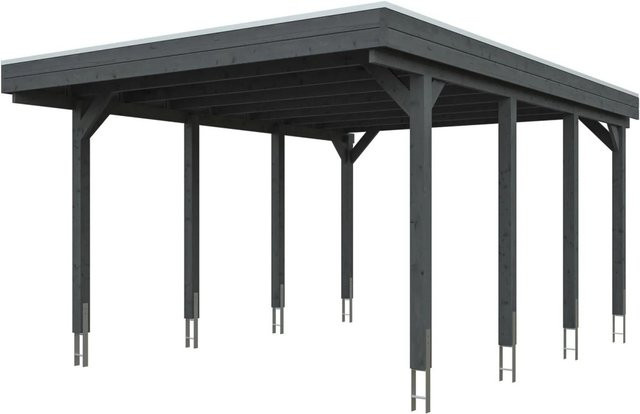 SKANHOLZ Carport Friesland aus Fichte mit EPDM-Flachdach in Schiefergrau, B: 402 cm, T: 555 cm - Bild 4