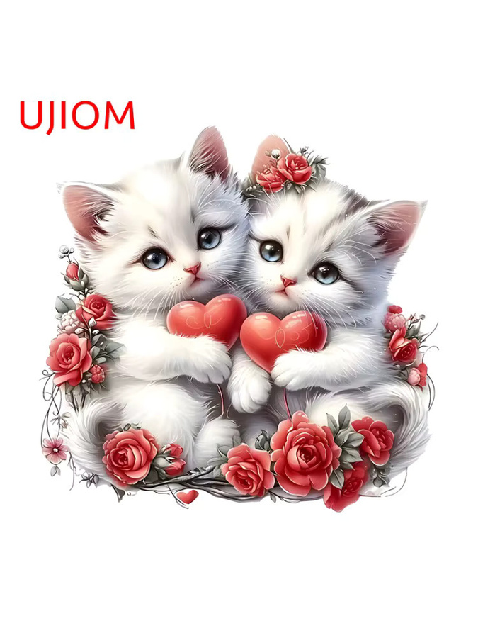 UJIOM Wandaufkleber mit zwei Katzen, kratzfester PVC-Aufkleber in Multicolour für Computergehäuse und Aufbewahrungsboxen - Bild 2