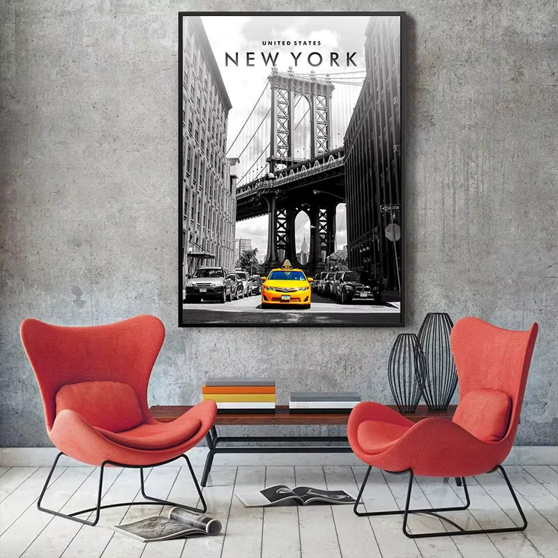 Potdemiel Leinwandgemälde New York City Koordinaten Wandkunst für dein Wohnzimmer - Bild 2